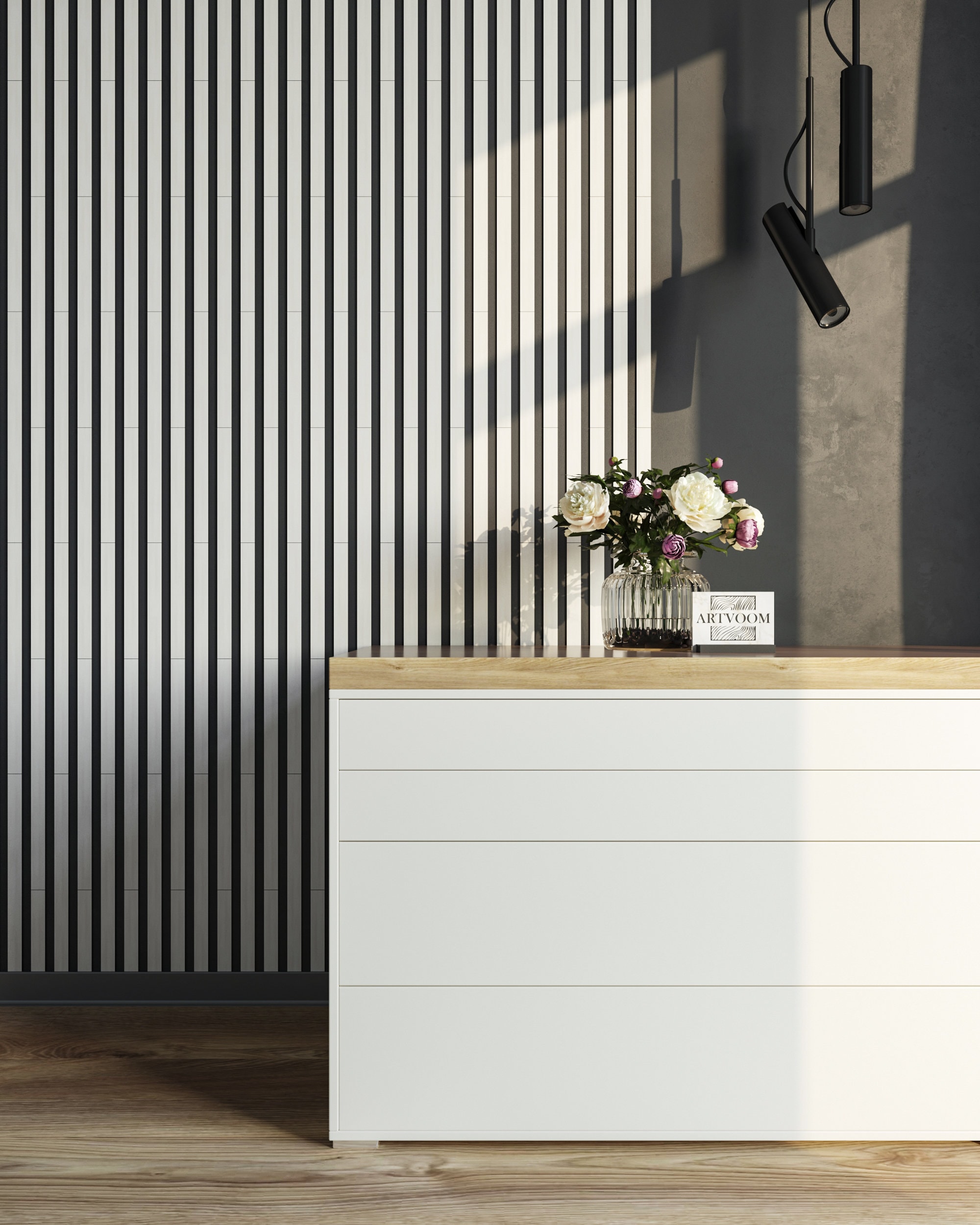 Vertical wooden slats WallPrint mural