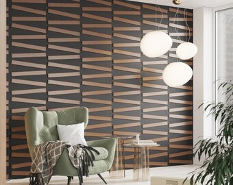 DIY Wood Wall Slat Kit - Easy to Assemble Minimalist Wood Wall Panels for Home Decor, Create Stunning Feature Walls