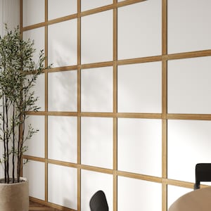 Wooden slats wall panels, peel and stick wooden moldings, Wall Cladding, apartment decor, accent wall design, wall paneling, large wall art