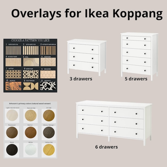 Ikea Koppang Dresser Overlay, Wooden Decorating Overlays, Ikea
