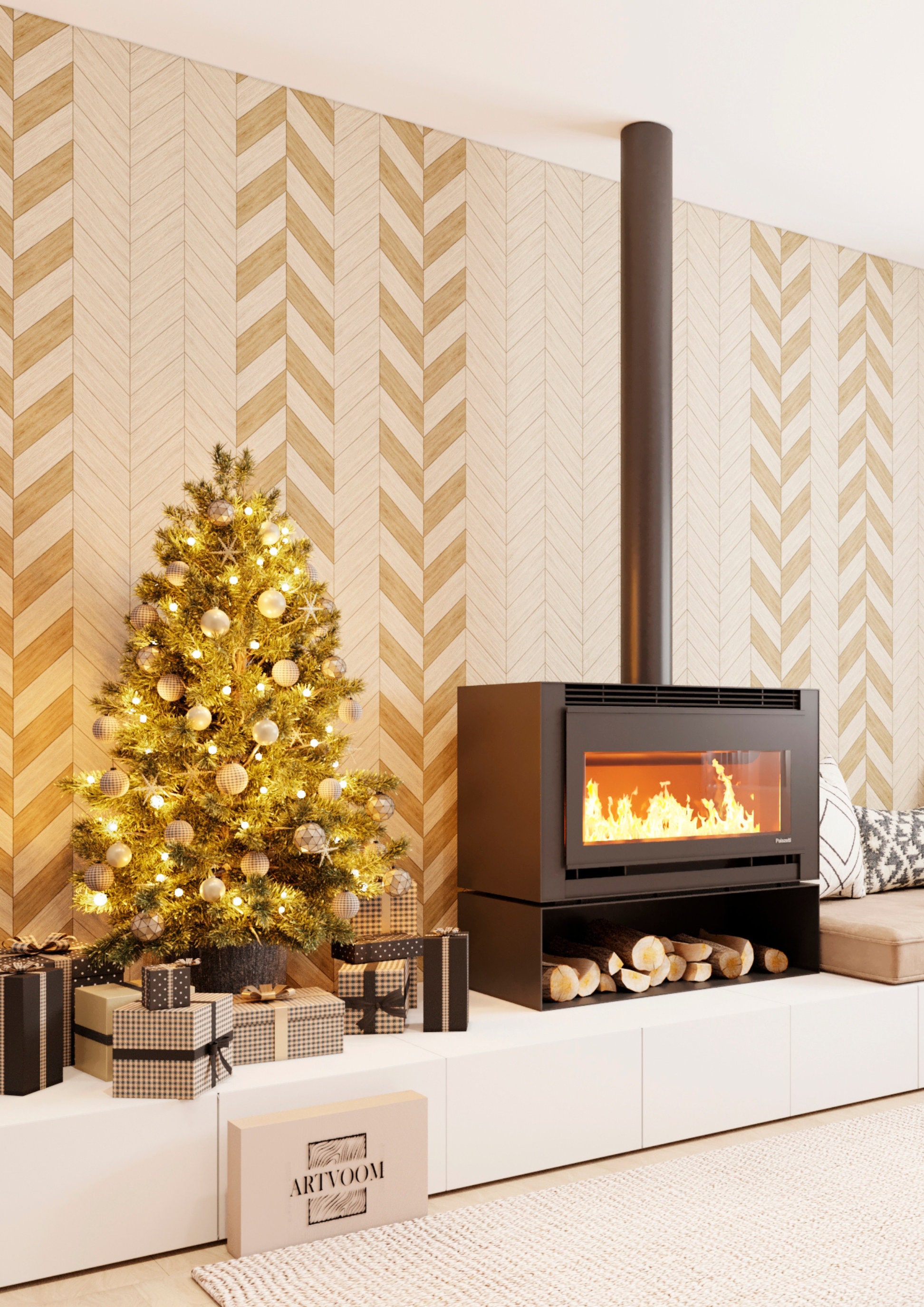Chevron wall panel, wood panel wall, handmade item, wood accent wall, herringbone pattern, wood wall art, 65