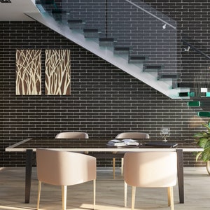 Brick wall, Wood wall panel, Faux brick, 3D Wall Art, Stone wall hanging, Mini bricks, Wood panels, 28