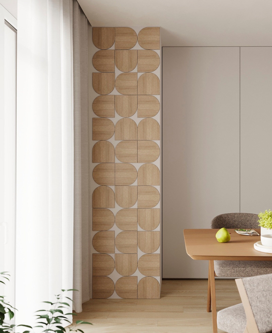 Wooden Half Circle, Wall Panels, Wall Decor, Accent Wall Art, Wooden