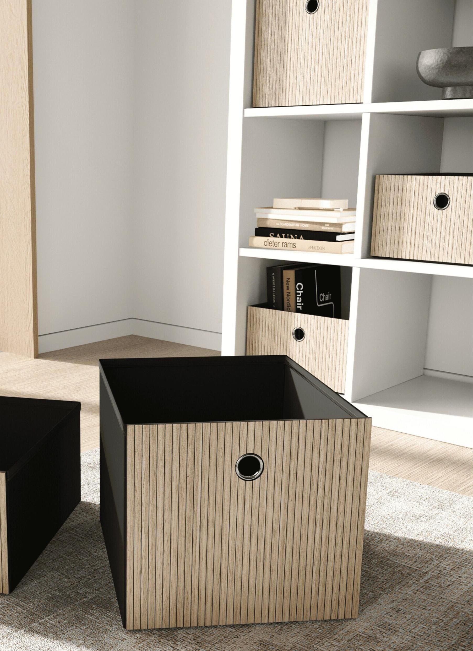 Modern Storage Basket for Kallax, Wooden Decal for Home Office