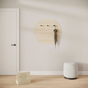 Slat circle, wood slats wall panel, accent wall, decorative wall panel, geometric wall panel, Easy Installation, Wall Covering, 3D panel