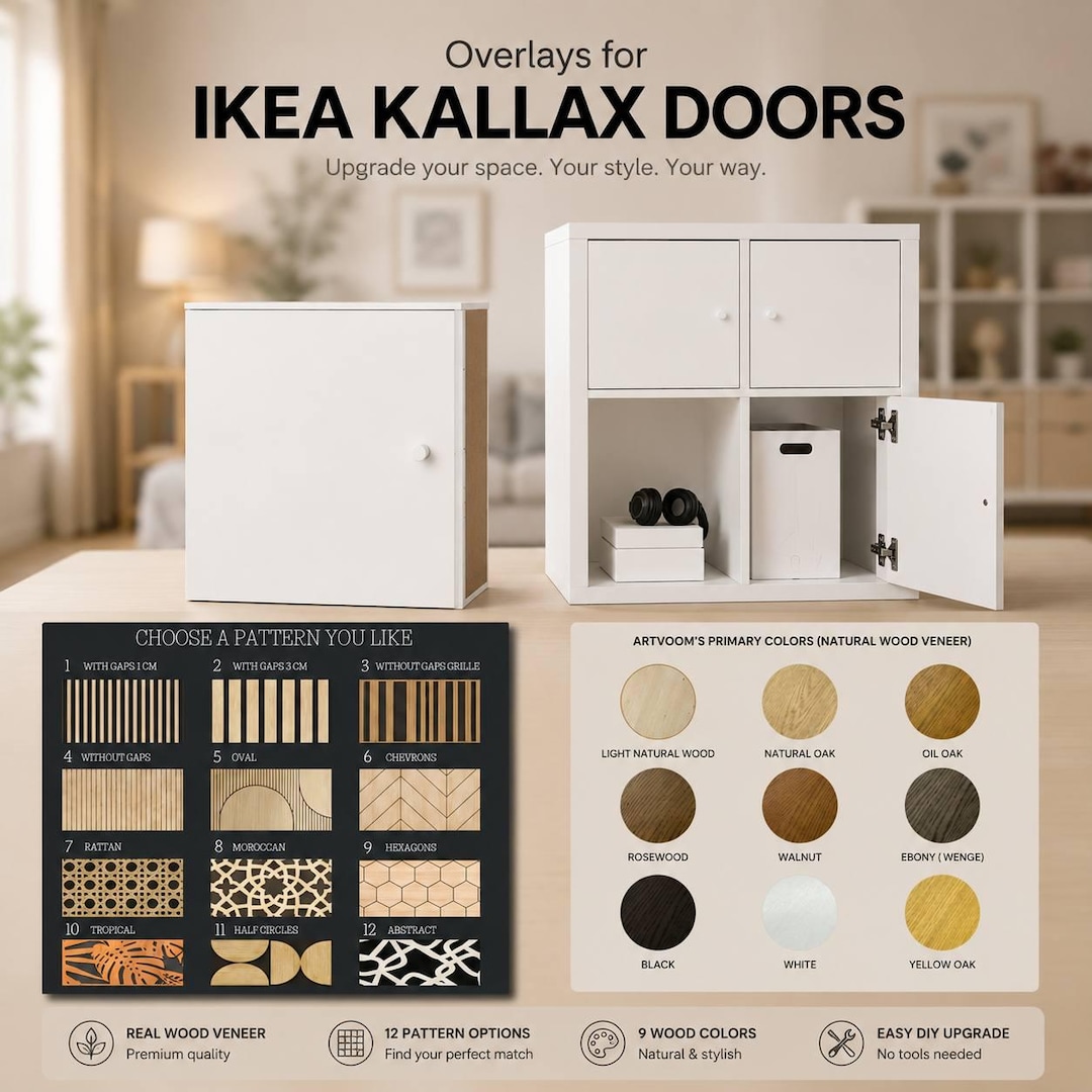 Kallaxドア用パネル、家具用オーバーレイ、IKEA Kallaxドア用木製