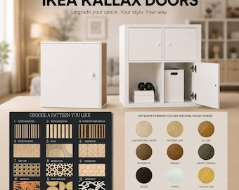 Panels for Kallax door, furniture overlay, wooden sticker for ikea kallax door, Bookcase Insert, custom overlays for kallax doors