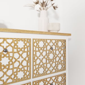 Furniture overlay for Hemnes and Stall Shoes cabinet on 4 doors compartments, ikea hemne overlay, moroccan pattern, set of decorative panels