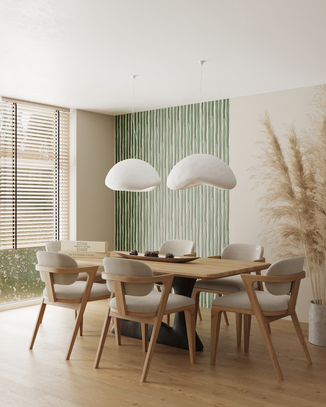 Bamboo Wall Panel, Green Decor for Wall, Green Wall Art, Lucky Bamboo ...