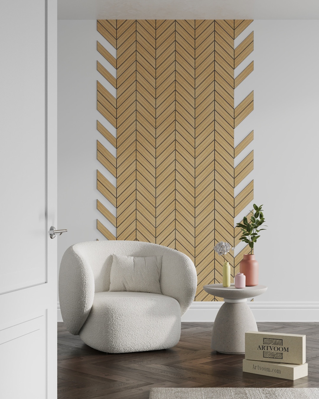 Chevron Panels Wooden Wall Panels 3D Wall Panels geometric Wood Art