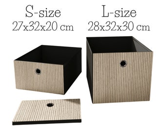 Wooden Slat Storage Basket, Kallax Shelf Insert