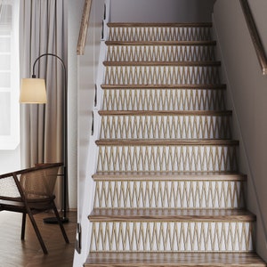 Stair riser wood stickers, removable stair, staircase art, Self-Adhesive Stair, Peel and Stick, deco strips, wood stair