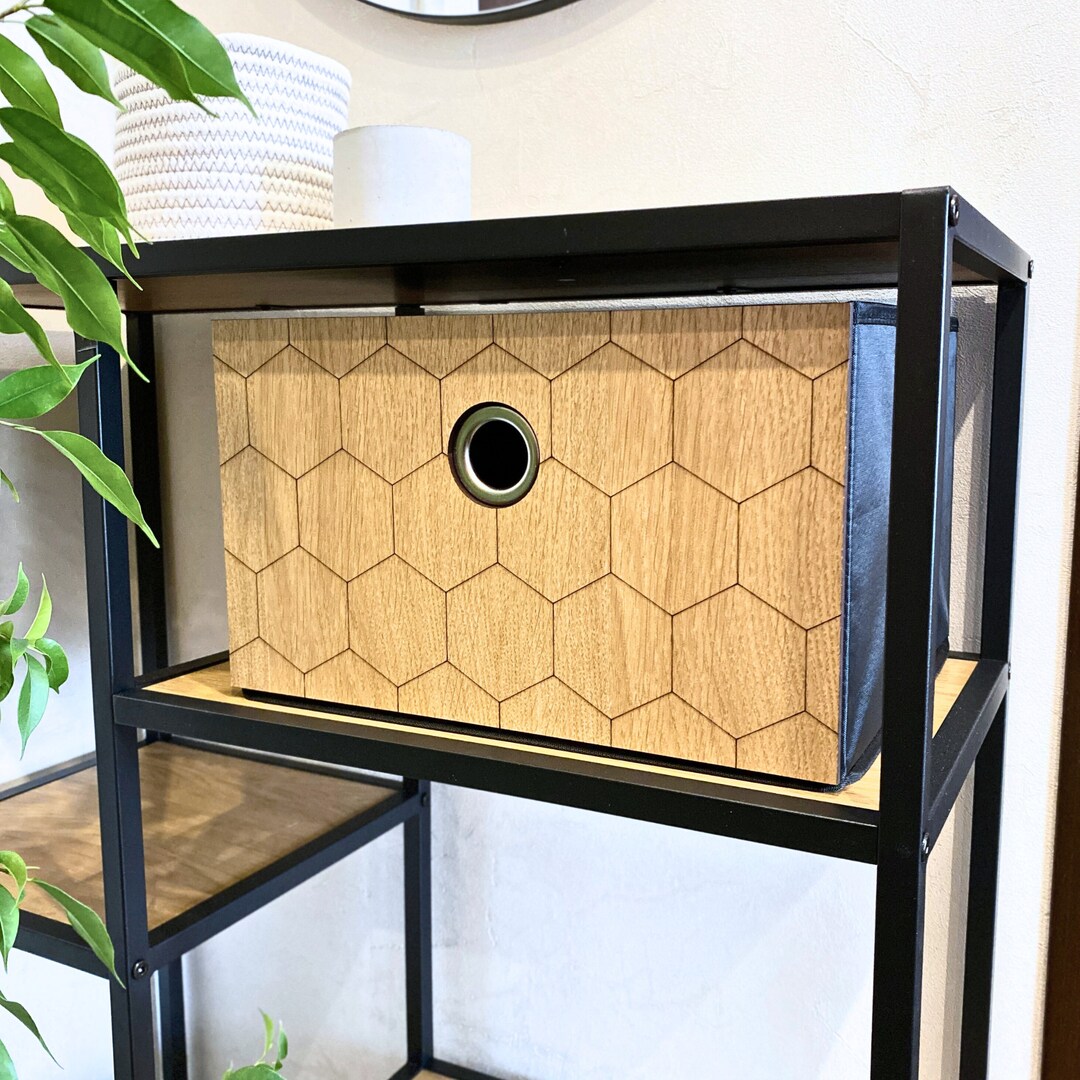 Kallax Storage Bins, Hexagon Pattern, Wooden Storage Box, Decorative