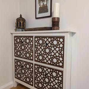 Panneaux décoratifs pour meuble à chaussures ikea ou stand sur 4 compartiments à portes, rangement pour chaussures, applique de meuble, superposition de commode