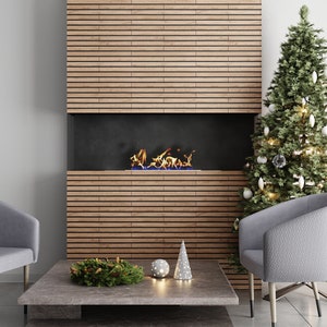 Narrow Oak Slats - Home Decor - Engagement Gift - Wooden Wall Slats - Line Drawing Decor  - Wall Art Design - Wooden Decoration