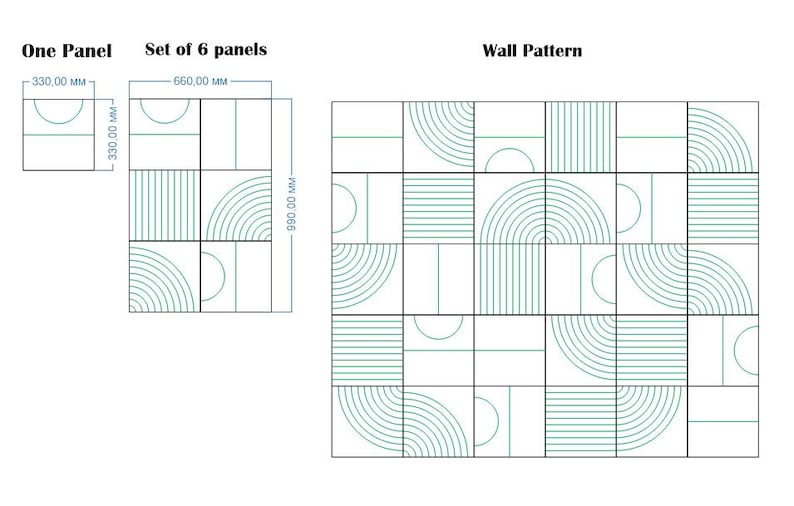 Square Panel Drawing Modern Square Wooden Panels, 6 Squares per Box, Geometric Wood Tile ...