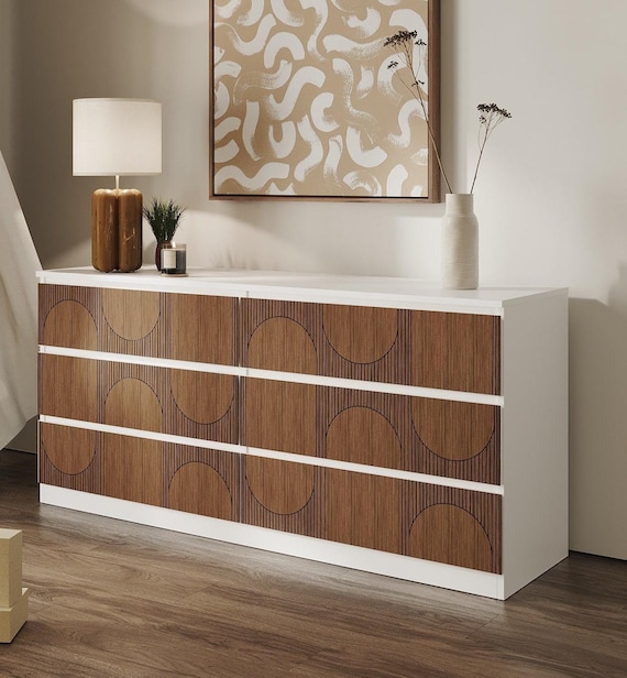dresser ikea Furniture Panels, Transform Your Diy With Decorative Wooden Overlays, Half Circles and Slats Pattern, Makeover Chest of Drawer anchoring kit is included for you to anchor your chest of drawers to the wall IKEA Hemnes Furniture Overlays –