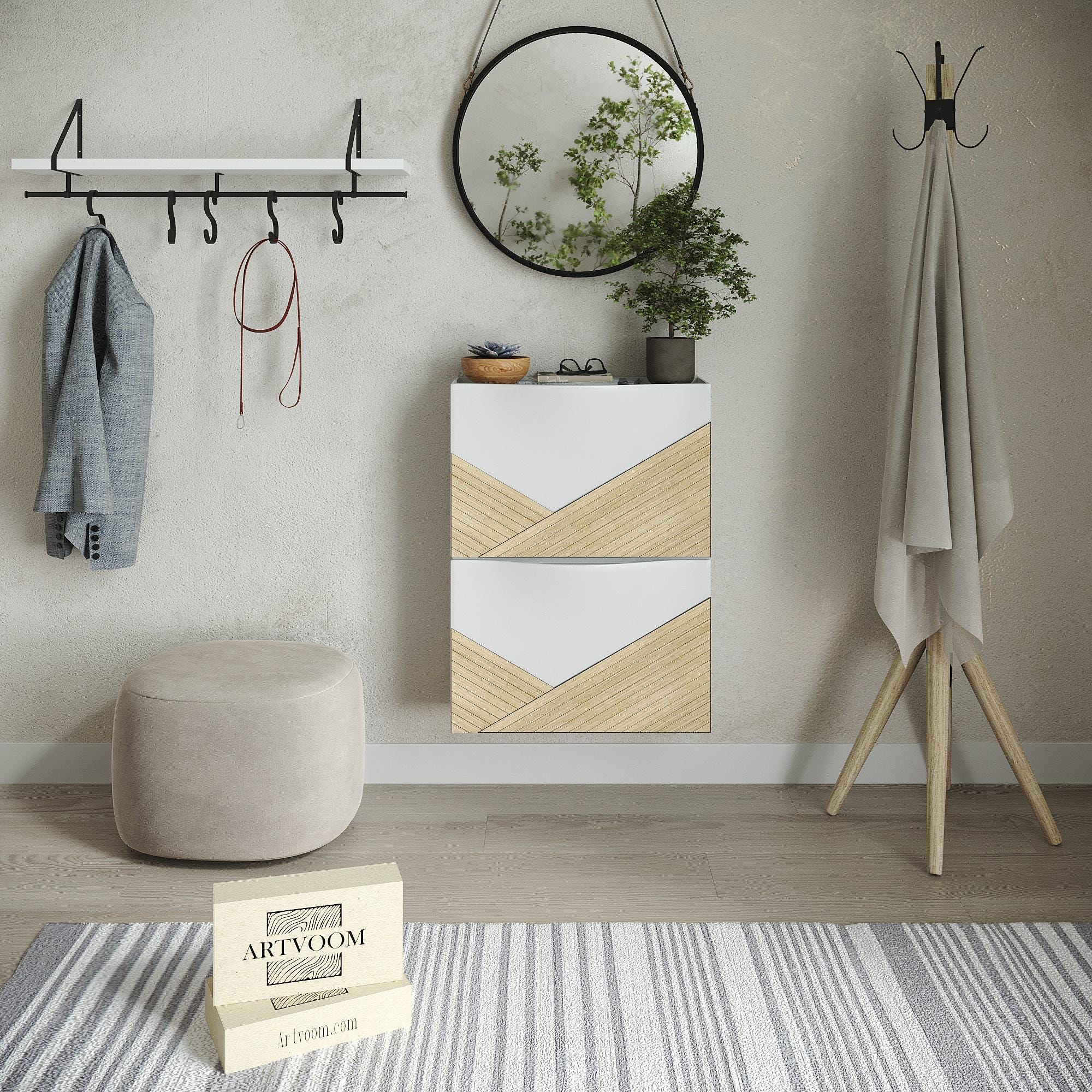 IKEA Trones Door Panels, Wooden Overlays for Shoe Cabinet, Modern