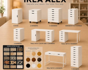 IKEA ALEX引き出しパネル、扉や引き出しに貼れる木製ステッカーで
