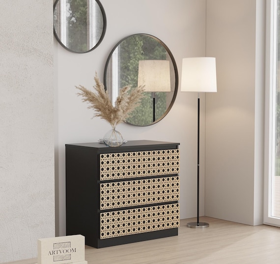 Rattan-Auflage, Schubladenverkleidung, IKEA Malm Hack