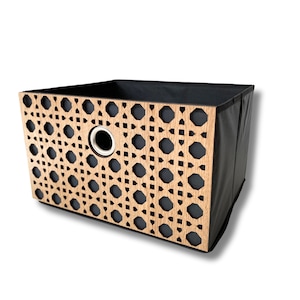 Modern Storage basket for kallax, Wooden Decal for Home Office Organizer, Insert for shelf, ikea kallax overlay,Rattan Pattern Storage Units