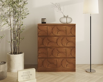 Half circle wood overlays, furniture overlays for ikea malm dresser and other drawers, wood stickers, easy adhesion of abstract decorations