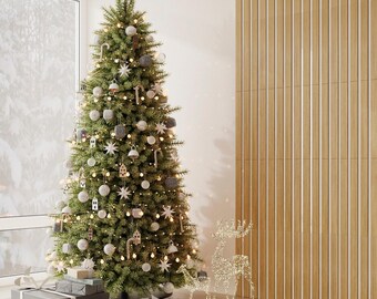 Oil Oak Wood Slat Wall Panel, Modern Accent Wall, Room Divider