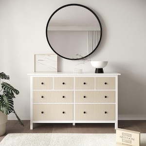 Geüpcycled meubilair ikea hemne overlay, lattenpaneel, set decoratieve houten latten 1 cm breed, hemnes dressoir, houten meubelapplicaties afbeelding 17