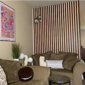 Wood wall panel, Oak wood panels, Wide size (50 mm), Wood Wall Cladding, Wood strips, Accent wall design, wood slat wall panel