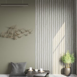 Bamboo light Gray Wall Slats - wall art - Wall panels - 3D Wooden Panels - bamboo fence on the wall - home decor
