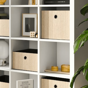 Kallax storage bins, wooden storage Box, decorative Box, Shelf insert, kallax organizer, ikea kallax door, baskets storage, wooden overlay F