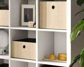 Kallax storage bins, wooden storage Box, decorative Box, Shelf insert, kallax organizer, ikea kallax door, baskets storage, wooden overlay F