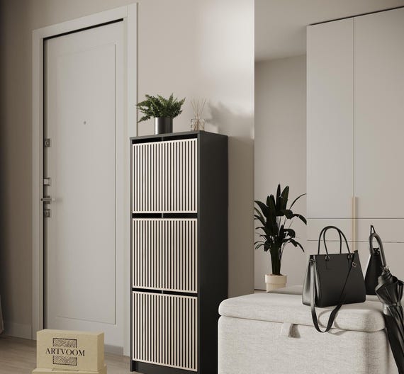IKEA BISSA Shoe Cabinet Overlay | Decorative Wooden Panels