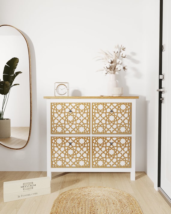 ヘムネス シューズキャビネット用家具オーバーレイ（4つの扉付き