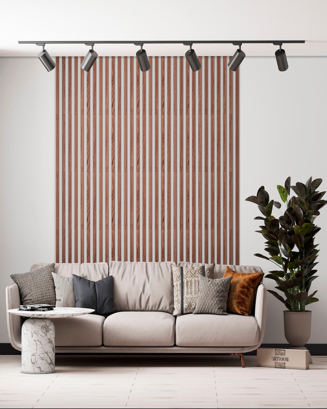 Wood Slat Wall Decor Walnut Wall Panelling Narrow Size Wood Slat Art