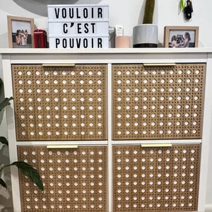 Meubelovertrek voor Hemnes of kraam Schoenenkast op vakken met 4 deuren, ikea hemne overtrek, rotanpatroon, set decoratieve panelen