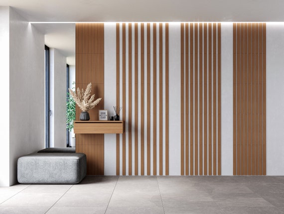 Buy Wood Slat Wall Panel, Oak Decorative Panel, Wide Size 50mm, Accent Wall  Panels, Wall Paneling, Tv Wall Panel, Wall Molding Online in India - Etsy