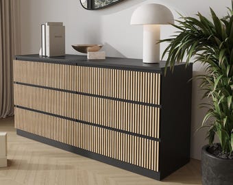 IKEAドレッサー用装飾家具オーバーレイ Malm 収納、ウェンジ色、簡単