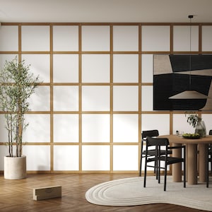 Set of wooden slats wall panels, home accents, Wood Wall Cladding, apartment decor, accent wall design, wall paneling, wood partition