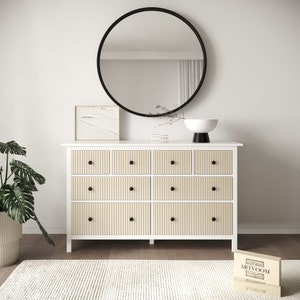 Furniture drawer overlay, ikea hemne overlay, slat panel, set of decorative wooden slats 1cm wide, hemnes dresser,wooden furniture appliques