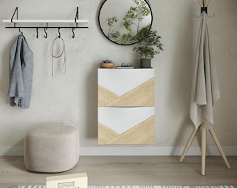 IKEA Trones door panels, wooden overlays for shoe cabinet, modern decorative stickers
