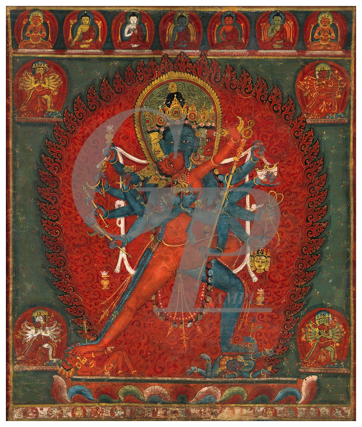 Buddhistischer Geist Chakrasamvara umarmt seinen Konsort | Etsy