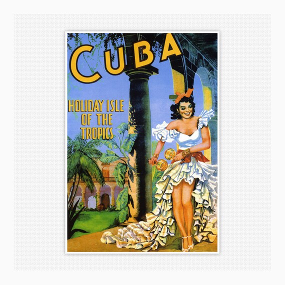 cuba travel vintage art poster A1 SIZE PRINT FOR YOUR FRAME