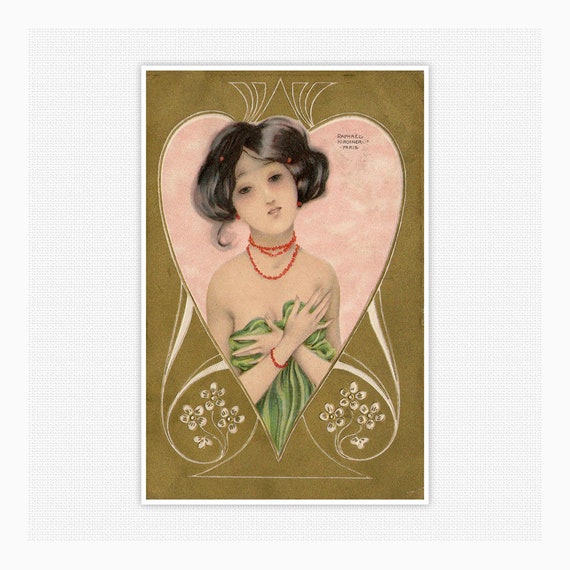 Fine Art Illustration by Raphael Kirchner circa 1910 | Etsy