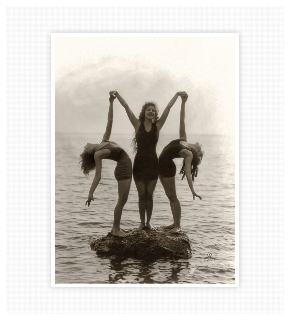Water Nymphs Three Young 1922 Vintage Fine Art |