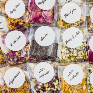 100 pcs customized wedding toss confetti bags | Flower confetti | Biodegradable confetti | Send off | Exit off wedding | DIY set