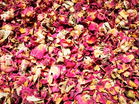 HIBIMI 2liters Red rose petals and buds Real petal confetti Wedding confetti Biodegradable confetti Natural confetti