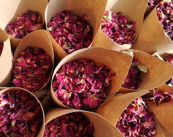 Biodegradable Rose Petal Confetti | Wedding Toss, DIY Cones