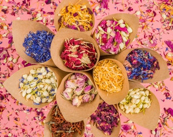 Biodegradable Wedding Confetti | Natural Dried Flower Petals, DIY Cones Kit