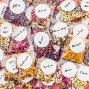 100 pcs personalised wedding confetti bags | Eco confetti packets | Flower confetti | Biodegradable confetti | Send off | DIY set